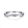 Fancy Wedding Ring in 14k White Gold with Round Natural Diamond at Gabriel & Co.