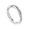 Fancy Wedding Ring in 14k White Gold with Round Natural Diamond at Gabriel & Co.