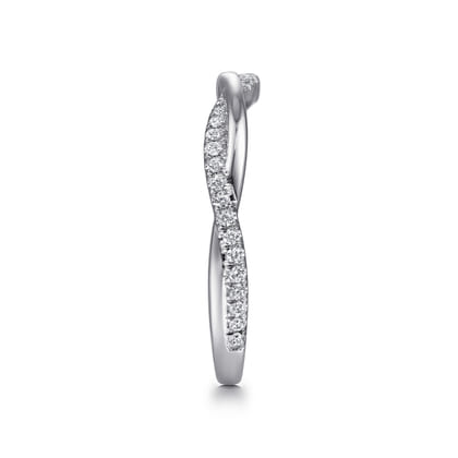 14K White Gold Twisted Diamond Anniversary Band