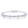 14K White Gold Twisted Diamond Bangle - 0.65 ct