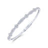 14K White Gold Twisted Diamond Bangle - 0.65 ct