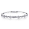 14K White Gold Twisted Diamond Bangle - 0.65 ct