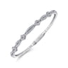 14K White Gold Twisted Diamond Bangle - 0.65 ct