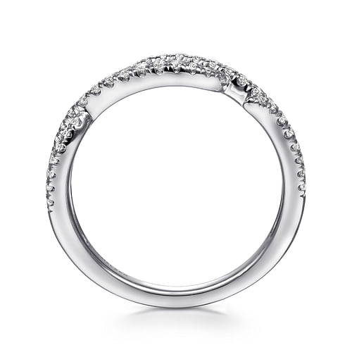 14K White Gold Twisted Diamond Ring - 0.3 ct - Shot 2