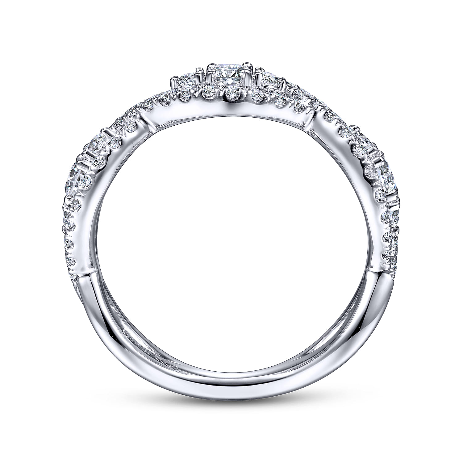 14K White Gold Twisted Diamond Ring - 0.75 ct - Shot 2