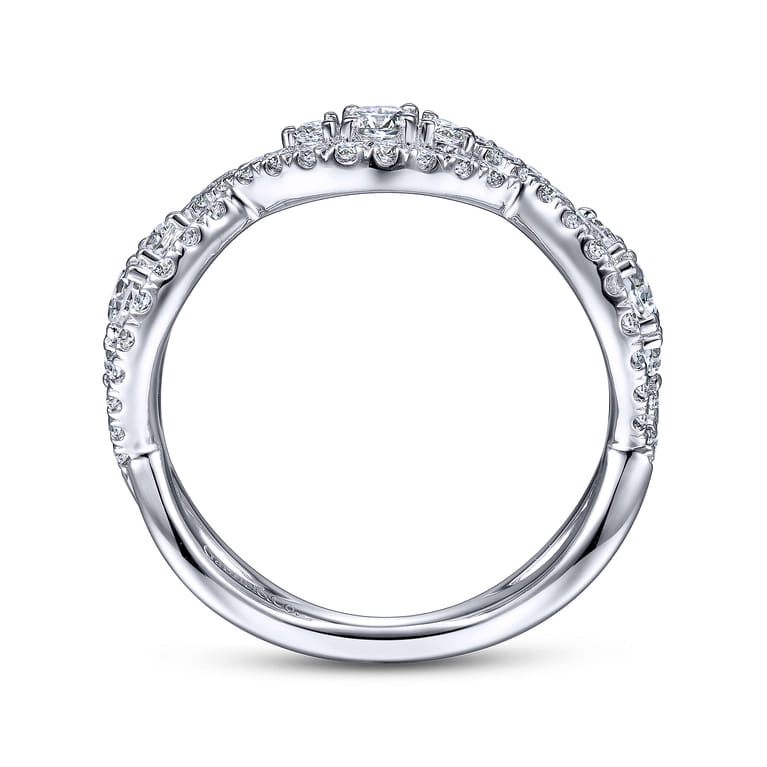 14K White Gold Twisted Diamond Ring - 0.75 ct - Shot 2