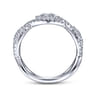 14K White Gold Twisted Diamond Ring - 0.75 ct