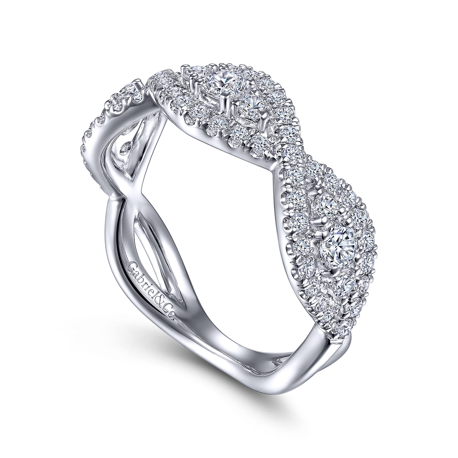 14K White Gold Twisted Diamond Ring - 0.75 ct - Shot 3