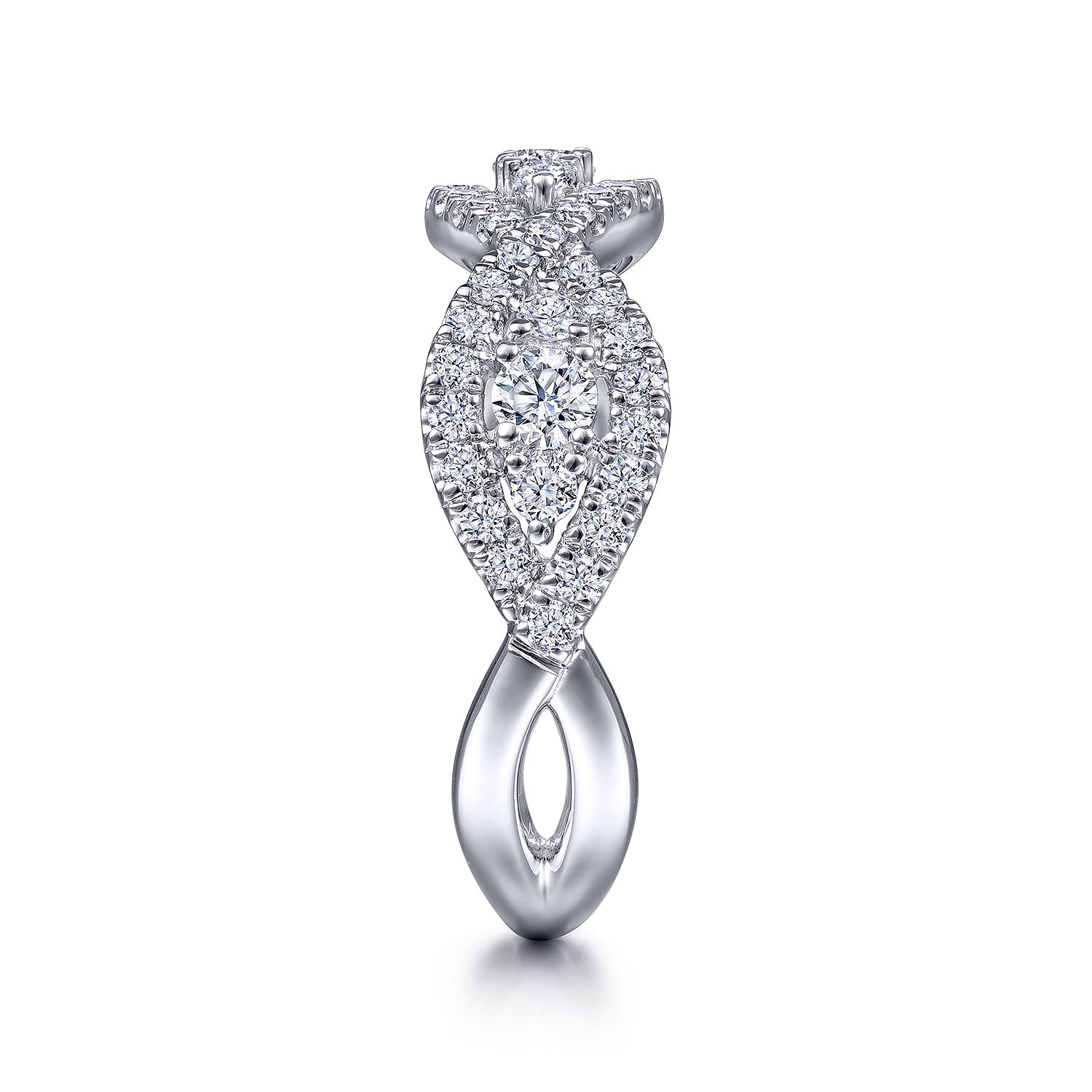 14K White Gold Twisted Diamond Ring - 0.75 ct - Shot 4