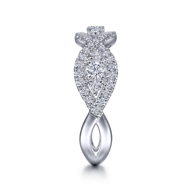 14K White Gold Twisted Diamond Ring - 0.75 ct - Shot 4