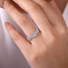 14K White Gold Twisted Diamond Ring - 0.75 ct