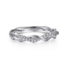 14K White Gold Twisted Diamond Stackable Ring - 0.2 ct