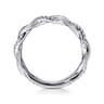 14K White Gold Twisted Diamond Stackable Ring - 0.2 ct