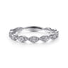 14K White Gold Twisted Diamond Stackable Ring - 0.15 ct