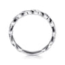 14K White Gold Twisted Diamond Stackable Ring - 0.15 ct