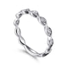 14K White Gold Twisted Diamond Stackable Ring - 0.15 ct