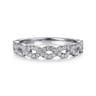 14K White Gold Twisted Diamond Stackable Ring - 0.25 ct