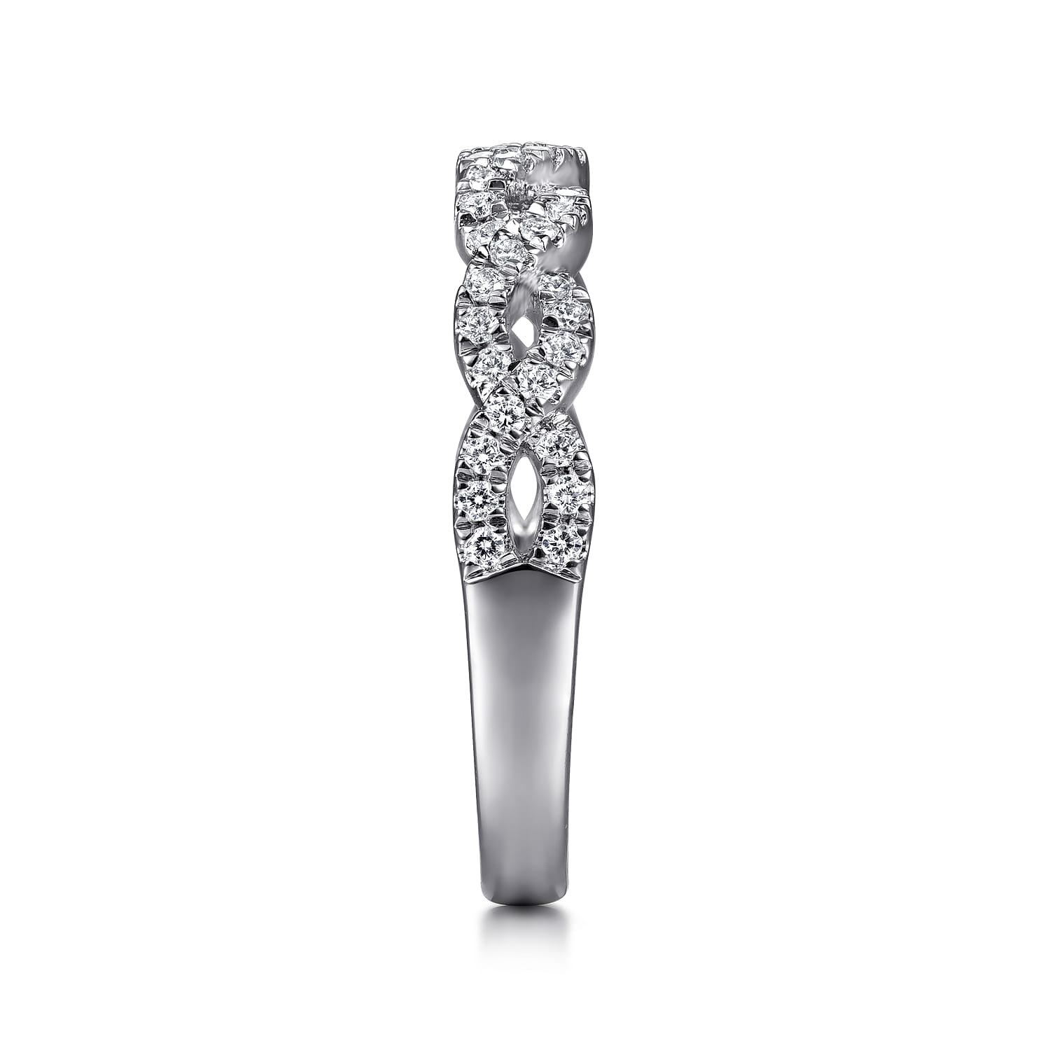 14K White Gold Twisted Diamond Stackable Ring - 0.25 ct - Shot 4