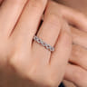 14K White Gold Twisted Diamond Stackable Ring - 0.25 ct