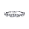 14K White Gold Twisted Diamond Stackable Ring - 0.4 ct