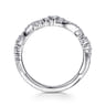 14K White Gold Twisted Diamond Stackable Ring - 0.4 ct