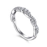 14K White Gold Twisted Diamond Stackable Ring - 0.4 ct