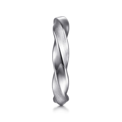 14K White Gold Twisted Men's Ring