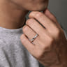14K White Gold Twisted Men's Ring