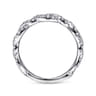14K White Gold Twisted Pave Diamond Stackable Ring - 0.4 ct