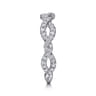 14K White Gold Twisted Pave Diamond Stackable Ring - 0.4 ct