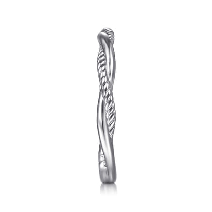 14K White Gold Twisted Rope Intertwining Ring