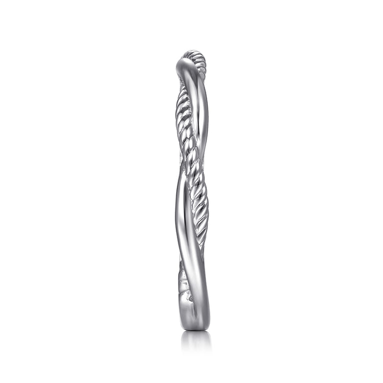14K White Gold Twisted Rope Intertwining Ring - Shot 4