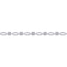 14K White Gold Twisted Rope Link Tennis Bracelet with Pave Diamond Cube Spacers - 0.5 ct