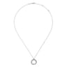 14K White Gold Twisted Rope Multi Circle Pendant Necklace