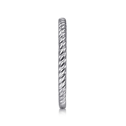 14K White Gold Twisted Rope Stackable Ring - Shot 4