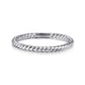 14K White Gold Twisted Rope Stackable Ring