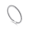 14K White Gold Twisted Rope Stackable Ring