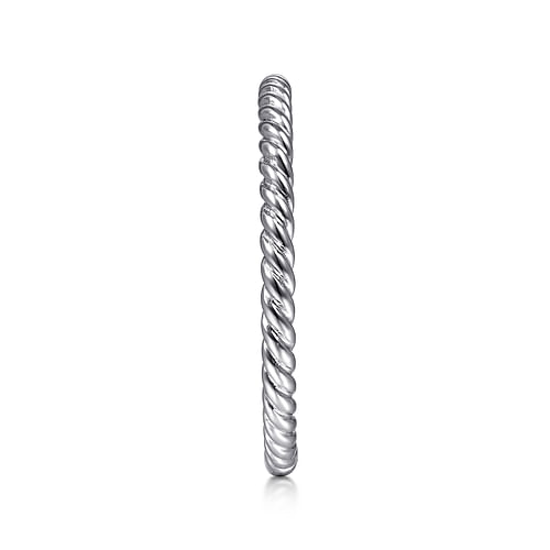 14K White Gold Twisted Rope Stackable Ring - Shot 3