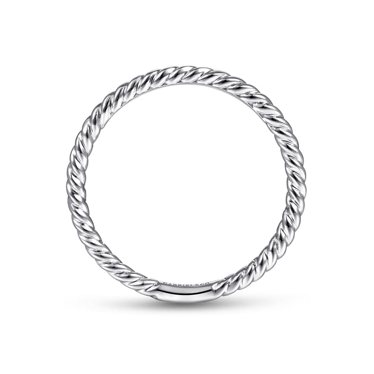 Straight Wedding Ring in 14k White Gold with   at Gabriel & Co. - Shot 2