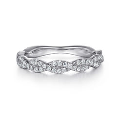 14K White Gold U Setting Diamond Anniversary Band