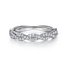 Twisted Wedding Ring in 14k White Gold with  Natural Diamond at Gabriel & Co.