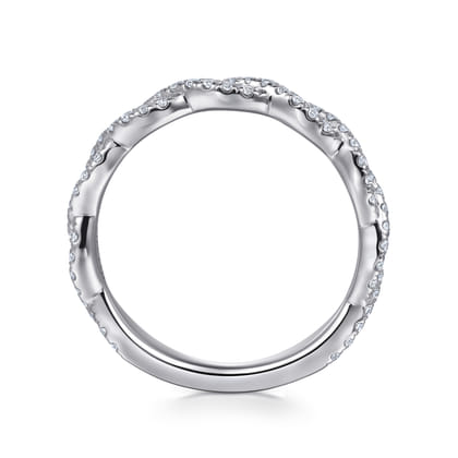 14K White Gold U Setting Diamond Anniversary Band
