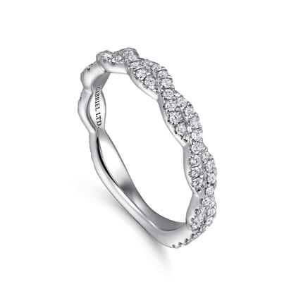 14K White Gold U Setting Diamond Anniversary Band