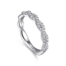 Twisted Wedding Ring in 14k White Gold with  Natural Diamond at Gabriel & Co.