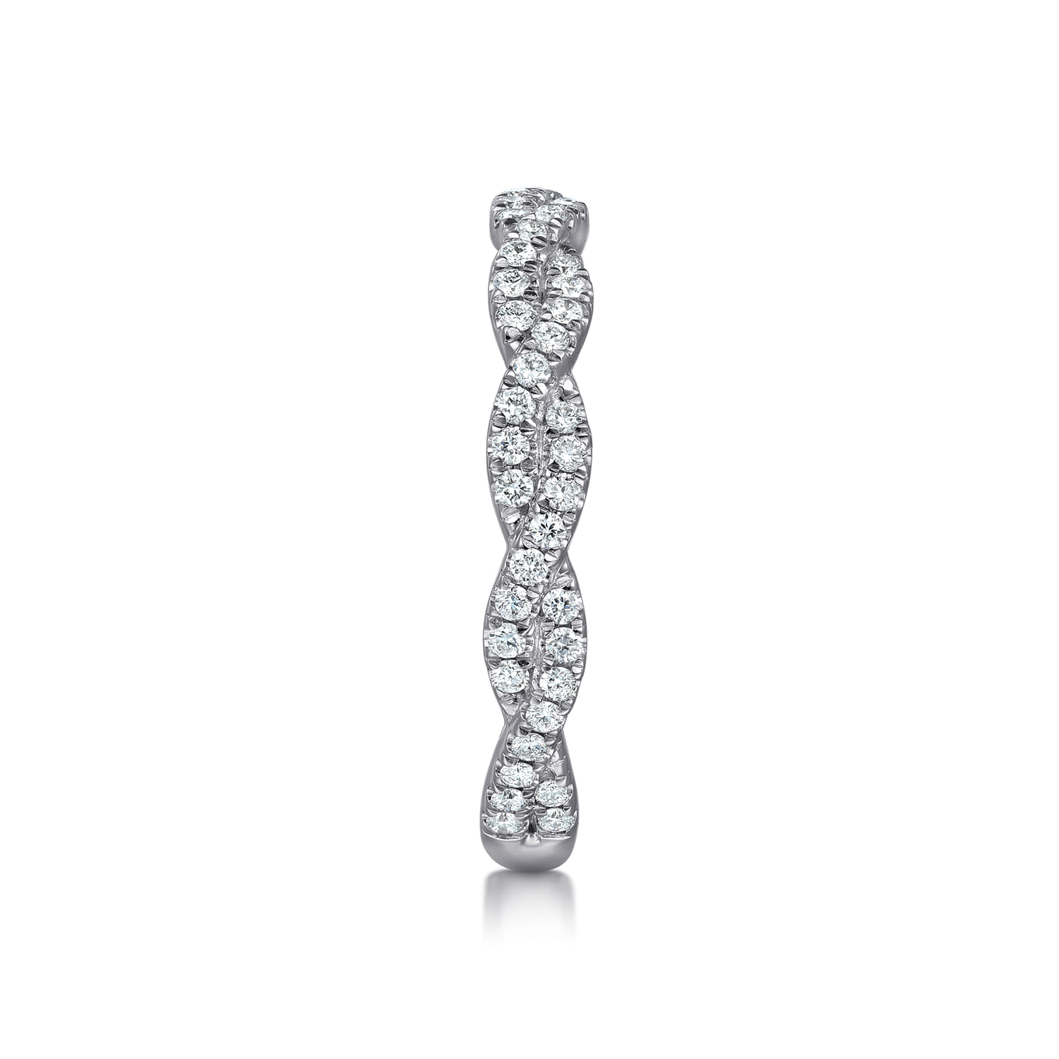 Twisted Wedding Ring in 14k White Gold with  Natural Diamond at Gabriel & Co. - Shot 4