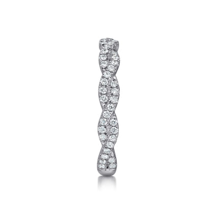 14K White Gold U Setting Diamond Anniversary Band