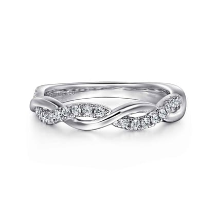 14K White Gold U Setting Diamond Anniversary Band