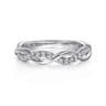 Twisted Wedding Ring in 14k White Gold with  Natural Diamond at Gabriel & Co.