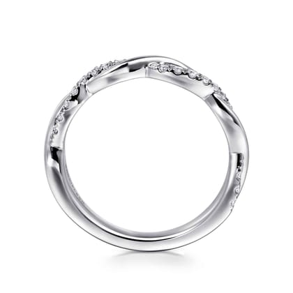 14K White Gold U Setting Diamond Anniversary Band