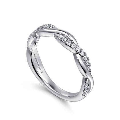 14K White Gold U Setting Diamond Anniversary Band